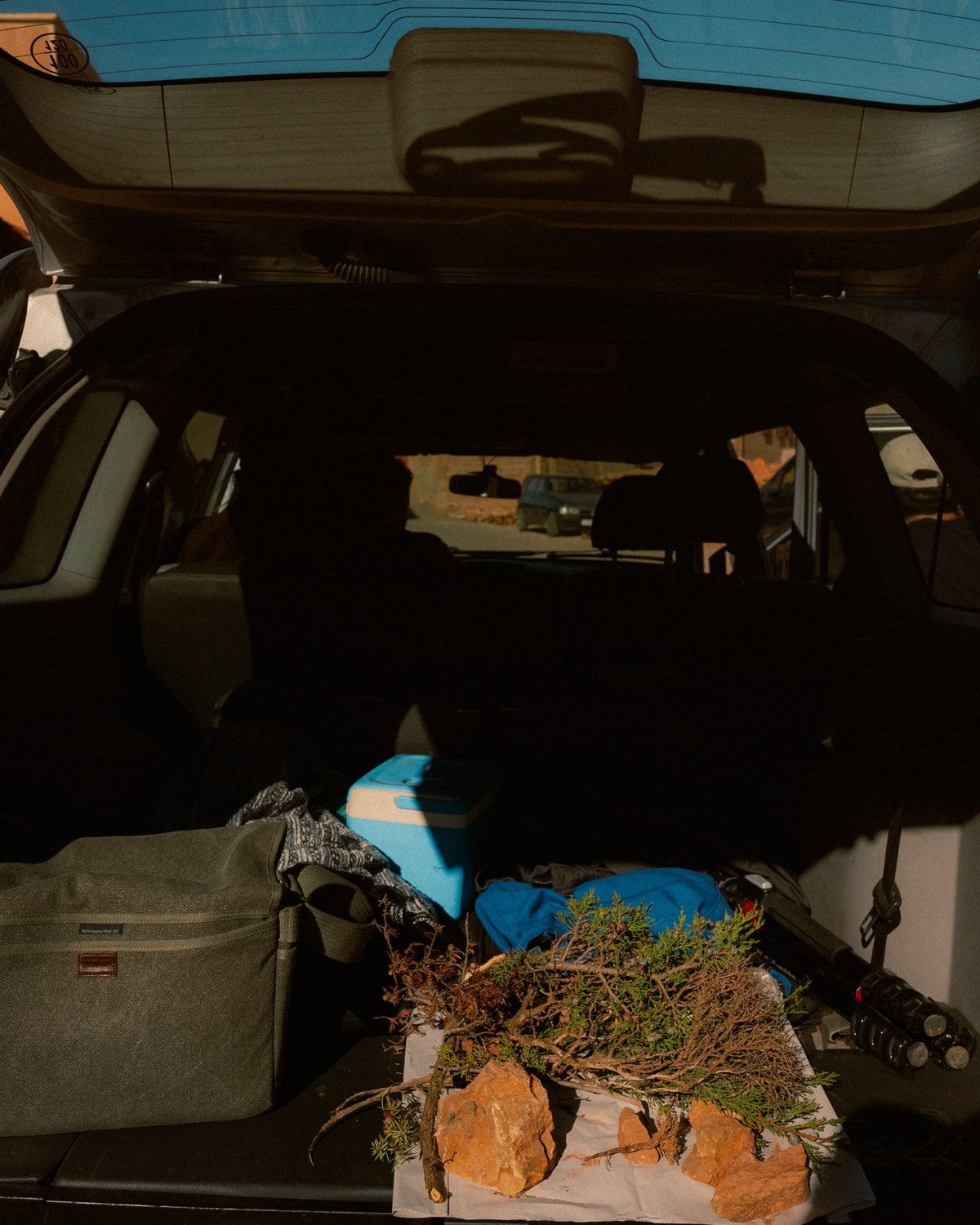 Perfumer's kit in a car boot